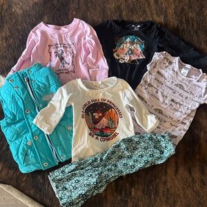 18 month girl Western cowgirl Clothing Bundle! Carhartt, cowgirl hardware